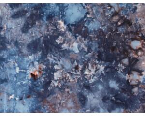 Hand dyed fabric in shades of blue and brown, for quilting and crafting